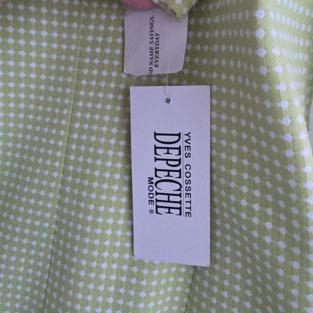 Y2K Yves Cossette Depeche Mode Green with white jacket NWT Size 8 - Picture 8 of 12
